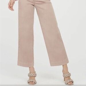NWOT Free Assembly Jeans wide straight leg cropped ankle size 2 soft pink